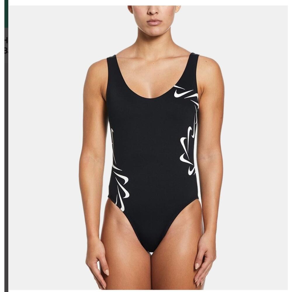 Nike Women's Multi Logo U Back One Piece Swimsuit Black